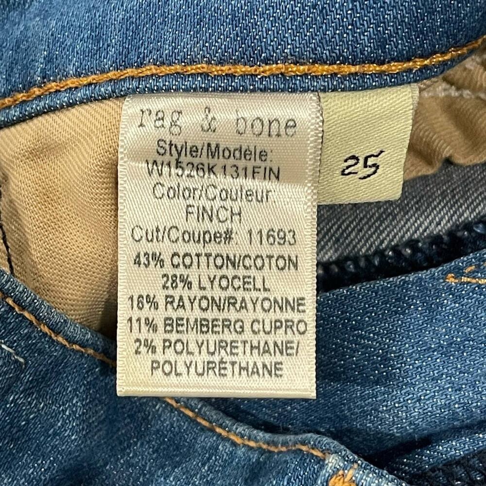 Rag & Bone Capri Skinny Jeans Finch Wash Blue Denim Size 25 - Picture 8 of 9